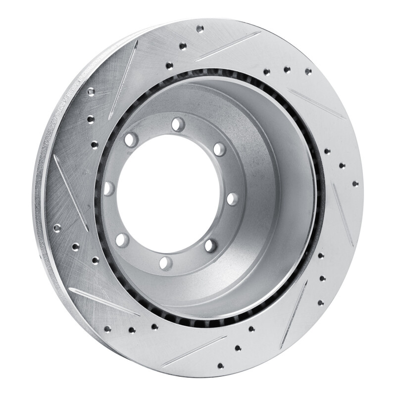 Ford E-350 Super Duty Brake Rotor (1) - Rear Right - R1 Concepts - Drilled & Slotted - Silver - `08-`19